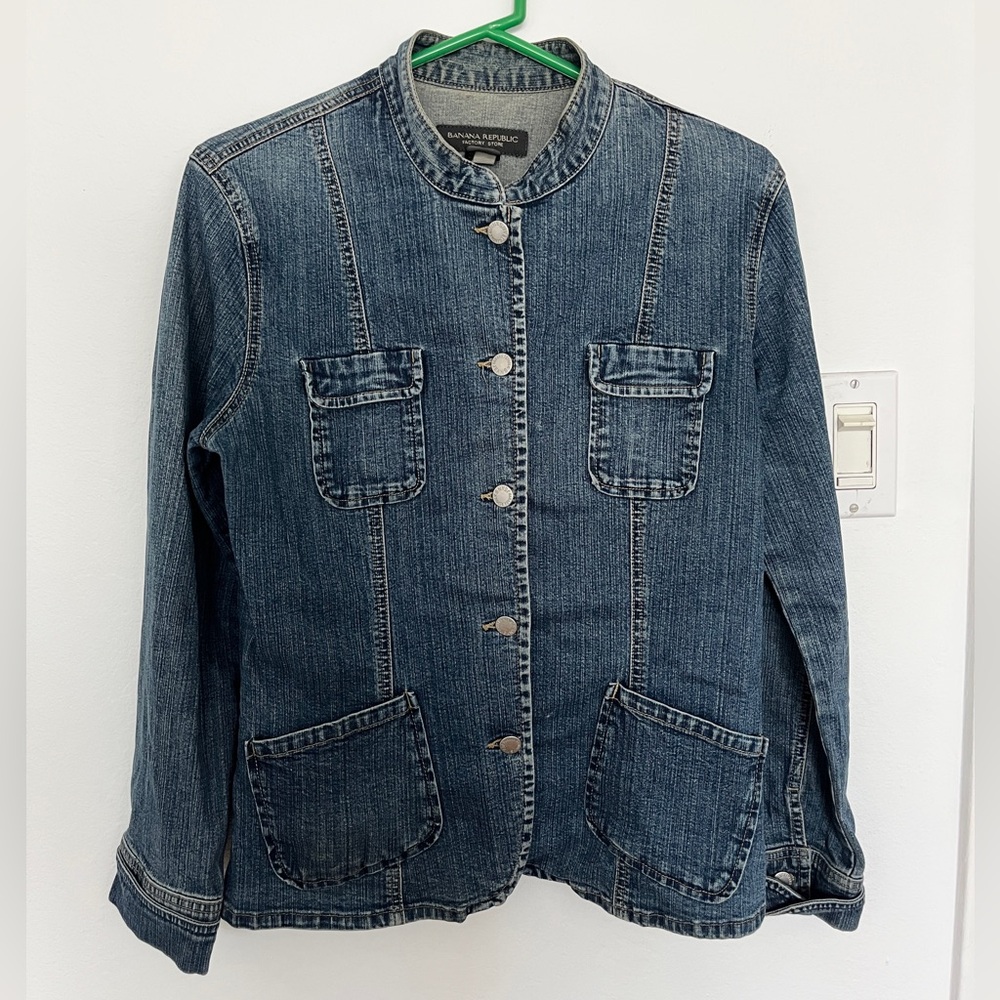 Y2K Denim Button-Up Jacket Banana Republic Size M